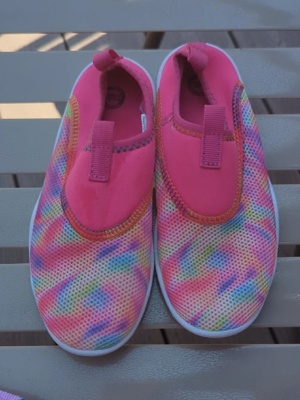 Wonder Nation Kids Slip-On Water Shoes in Pink Tie-Dye 11/12